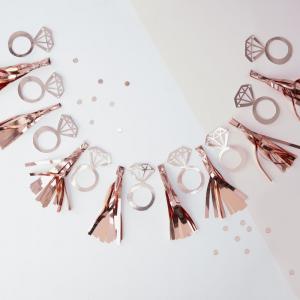 Rose Gold Foiled Ring Tassel Garland - Team Bride