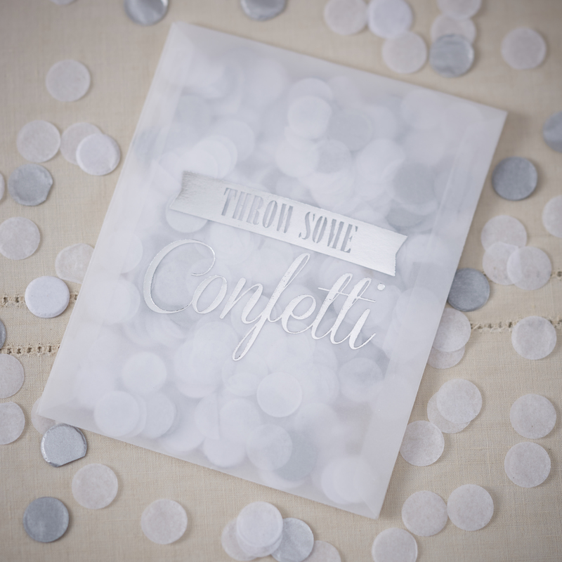 Tissue Confetti Envelopes Silver - Vintage Affair