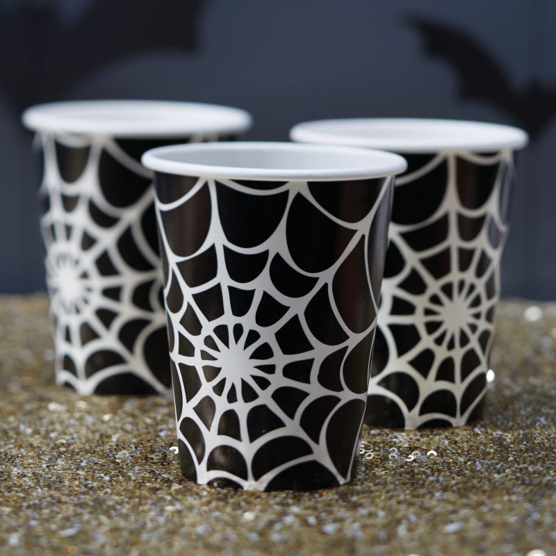 Spider Web Halloween Paper Cups - Trick Or Treat