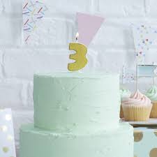 Gold Glitter 3 Number Candle - Pick & Mix