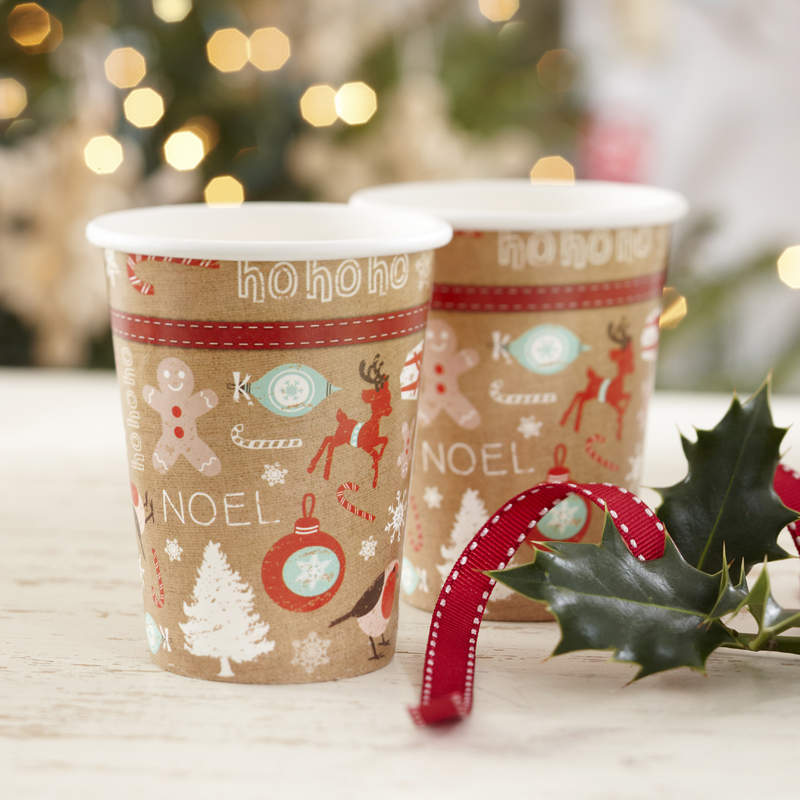 Christmas Paper Cups - Vintage Noel