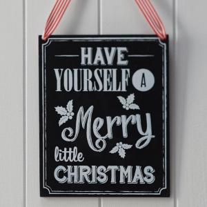 Wooden Chalkboard Very Merry Christmas Sign - Vintage Noel