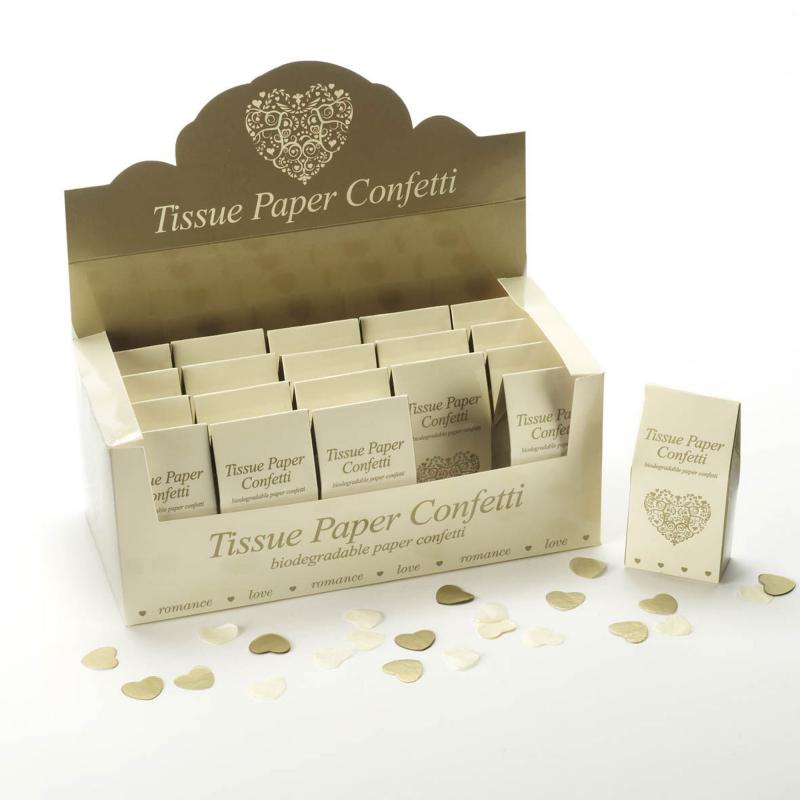 Tissue Paper Confetti - Vintage Romance Ivory & Gold