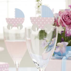 Tiny Feet Place Cards On Glass