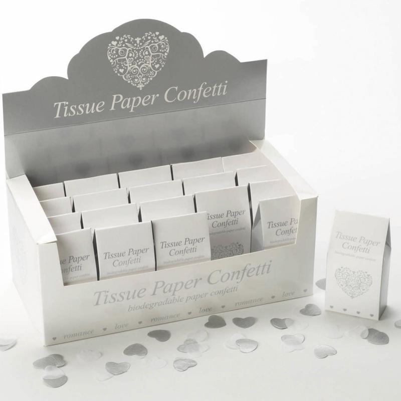 Tissue Paper Confetti - Vintage Romance White & Silver