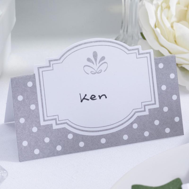 Place Cards - Chic Boutique White & Silver
