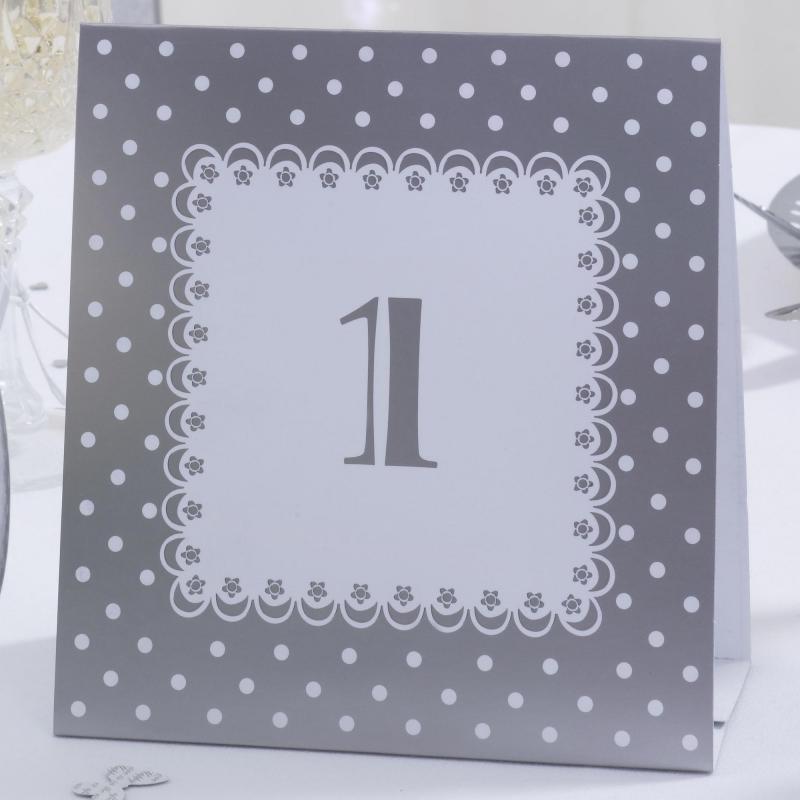 Table Numbers - Chic Boutique White & Silver