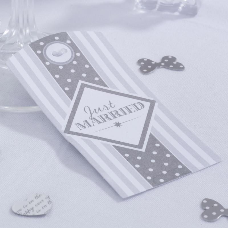 Luggage Tags - Chic Boutique White & Silver