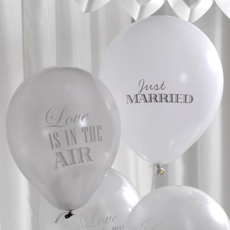 Wedding Balloons - Chic Boutique White & Silver