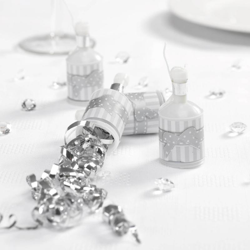 Party Poppers - Chic Boutique White & Silver