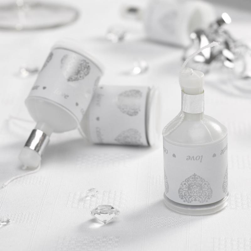 Party Poppers - Vintage Romance White & Silver