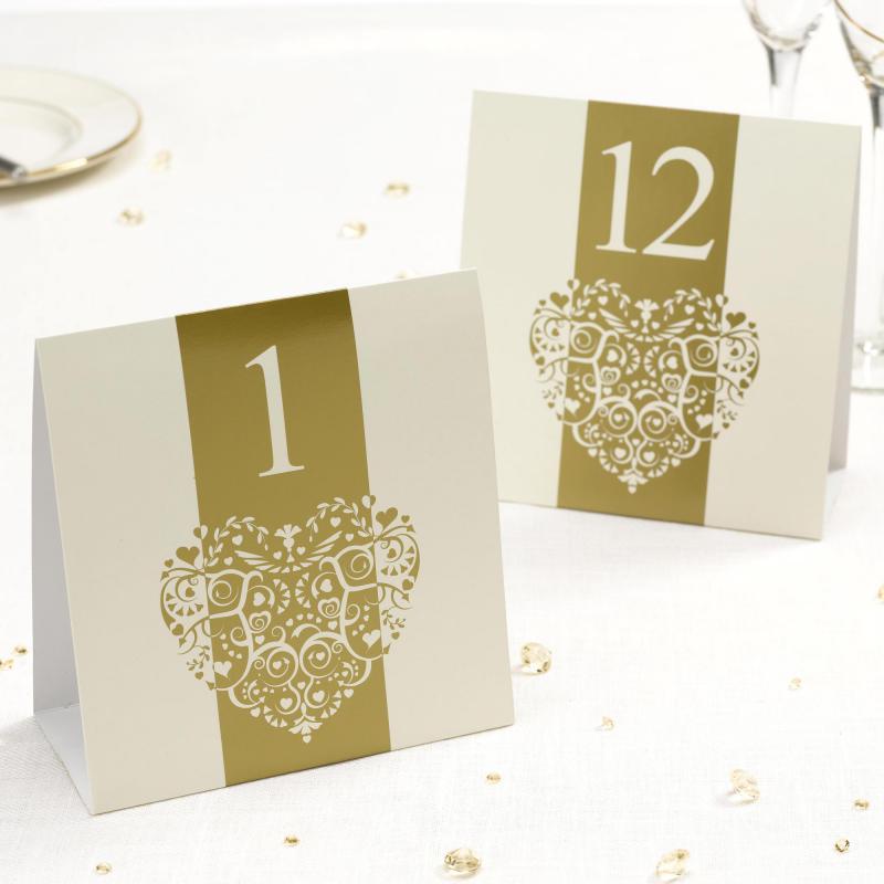 Table Numbers - Vintage Romance Ivory & Gold