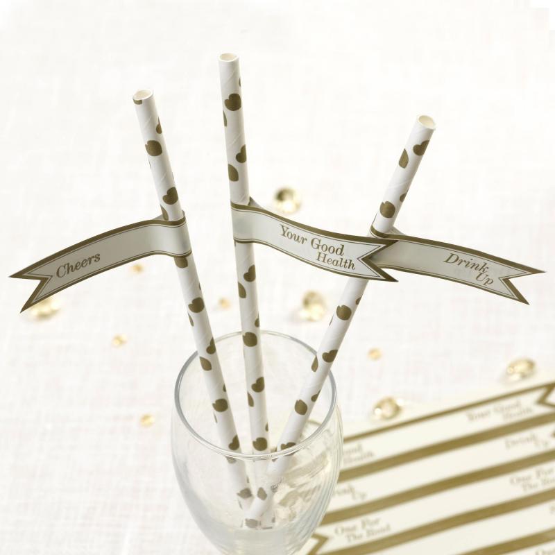 Straw Flags - Vintage Romance Ivory & Gold