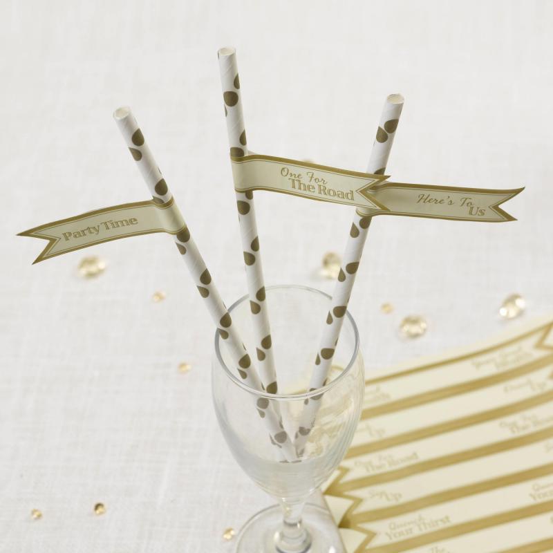 Straw Flags - Chic Boutique Ivory & Gold