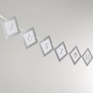 Just Married Bunting - Chic Boutiqe White & Silver