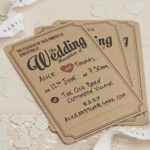 Wedding Evening Invitations in Brown Kraft - Vintage Affair