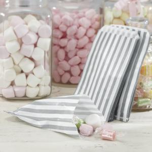 White & Silver Candy Bags - Vintage Lace