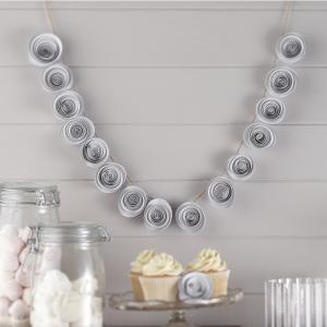White Paper Flower Garland Decoration - Vintage Affair