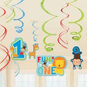 Wild at One Birthday Boy - Hanging Swirls