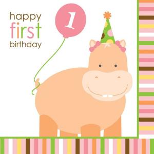 Sweet at One Birthday Girl Napkins 33 cm