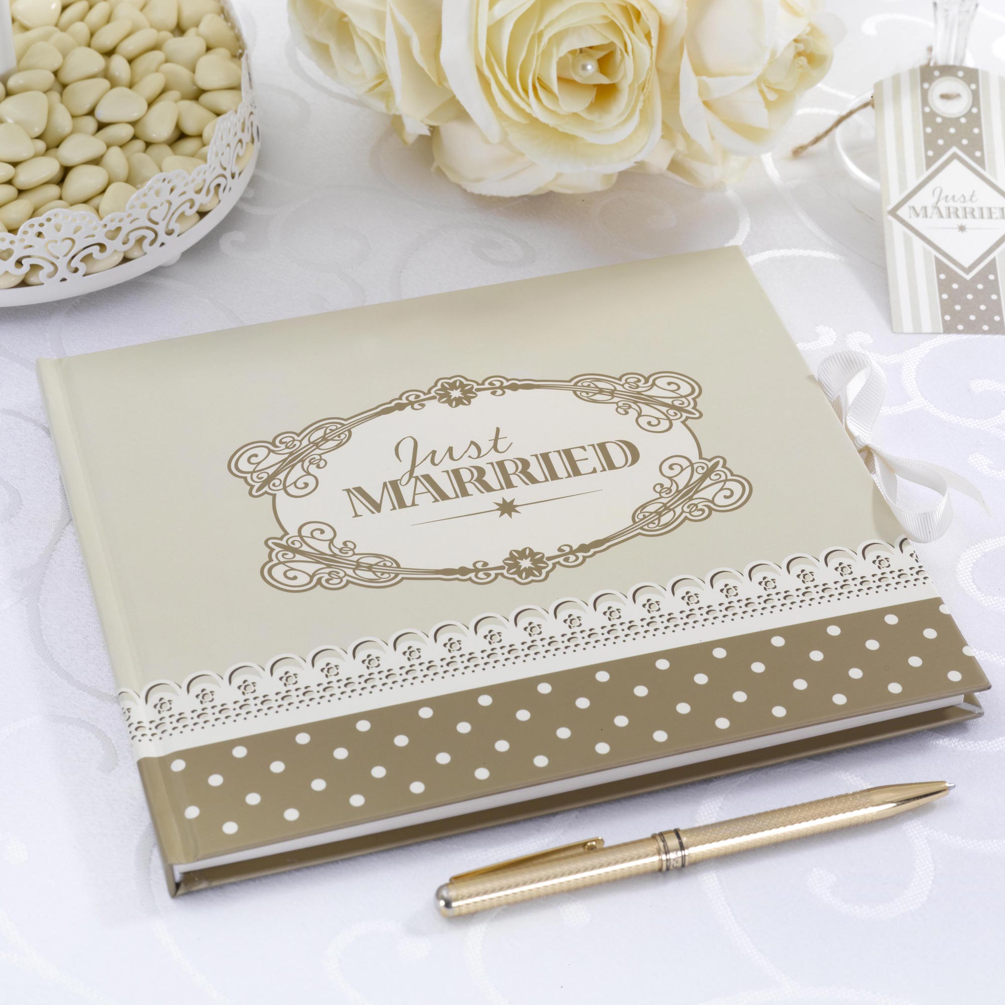 Guest Book Chic Boutique Ivory Gold