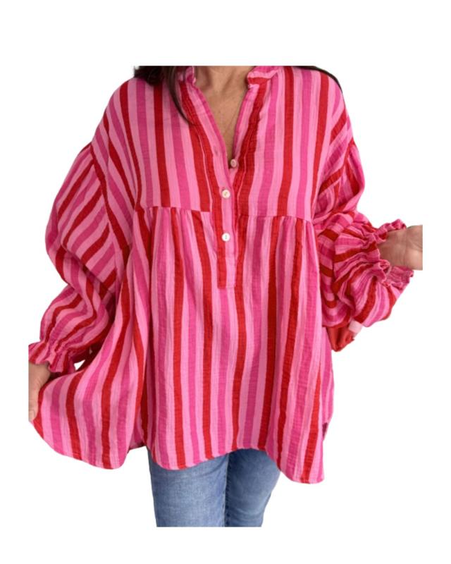 Oversize bomullsblus