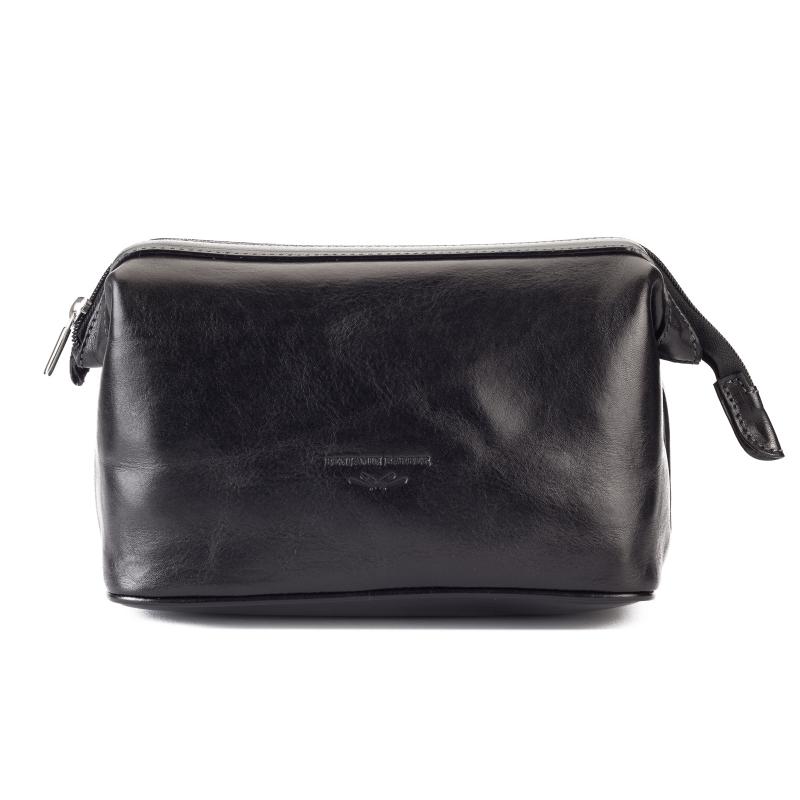 Benjamin Barber - Black Leather Toilet Bag
