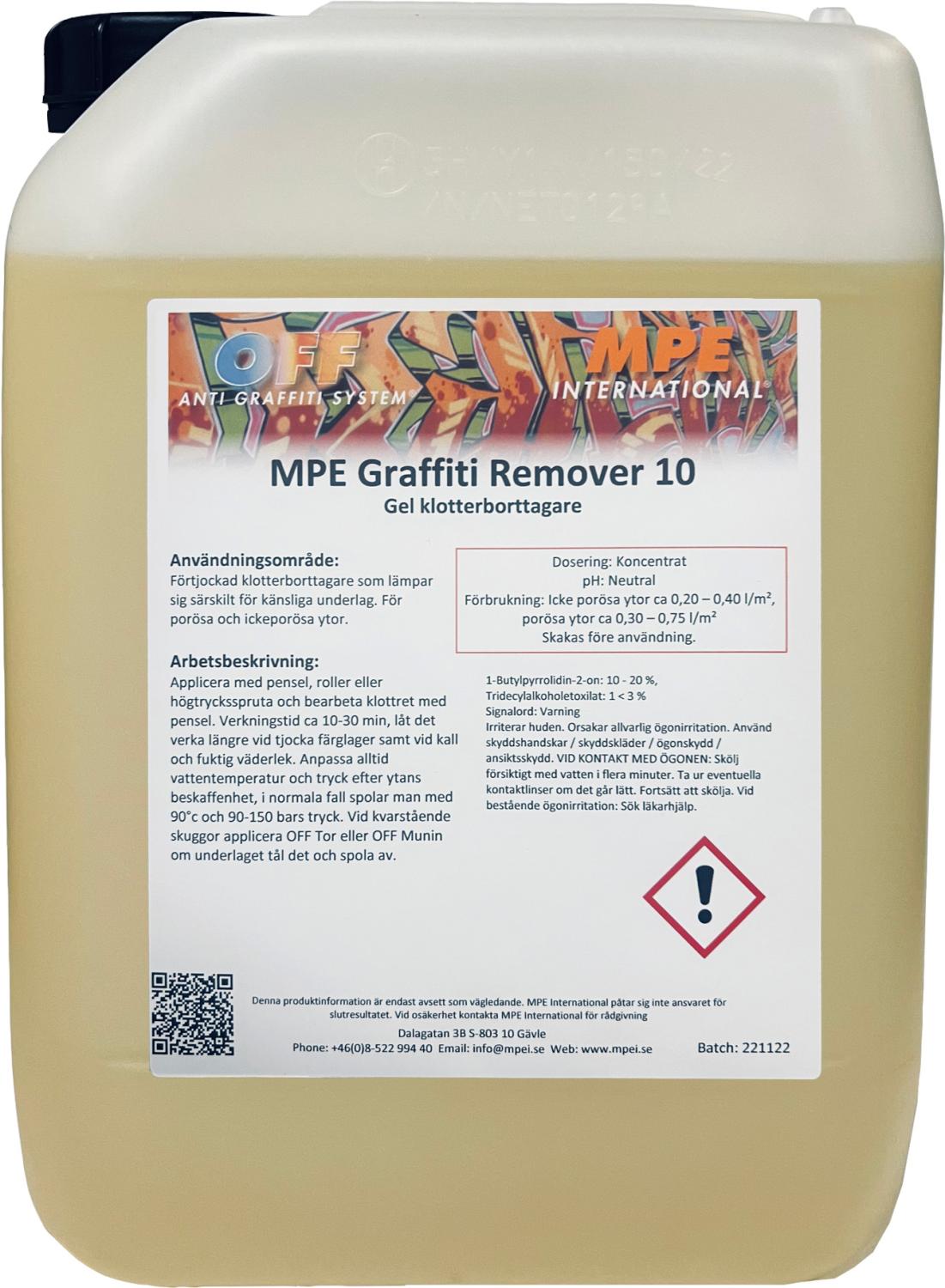 MPE Graffiti Remover 10, Gel