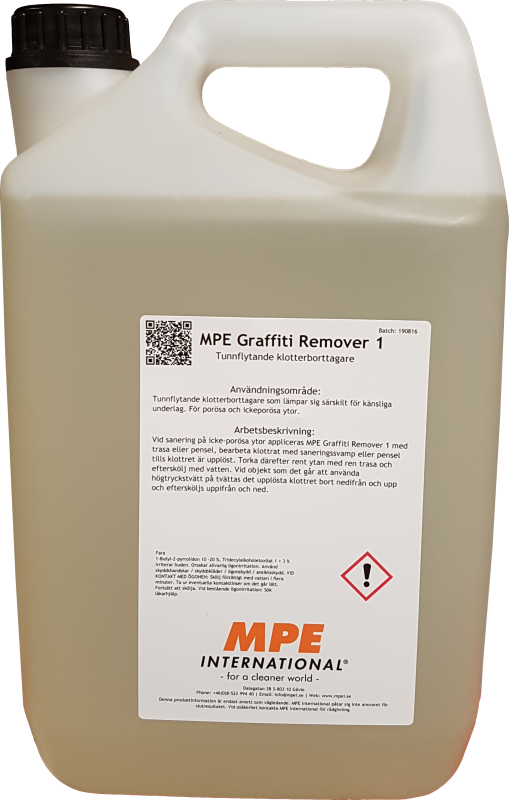 MPE Graffiti Remover 1, Tunnflytande