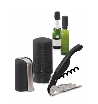 Vin & champagne 3-dels set svart