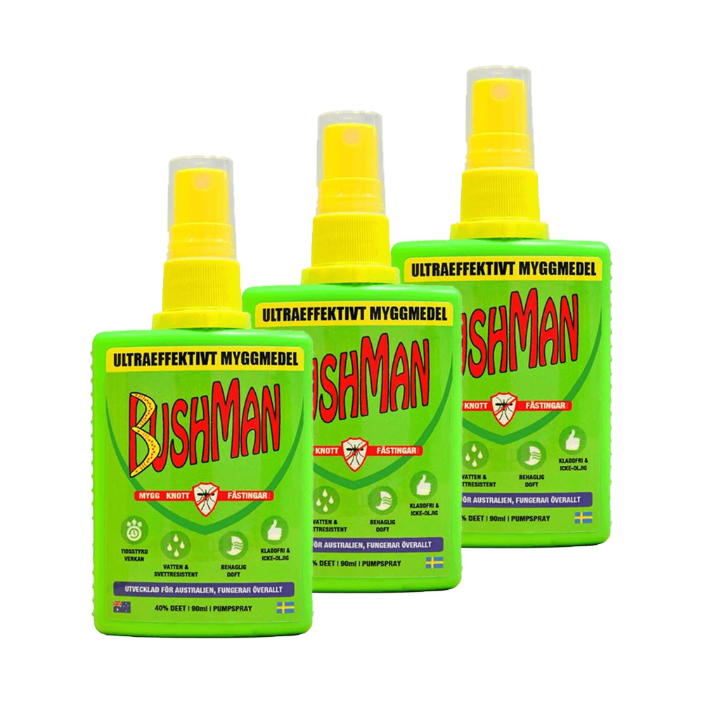 3-kpl Bushman Hyttyskarkoite Spray