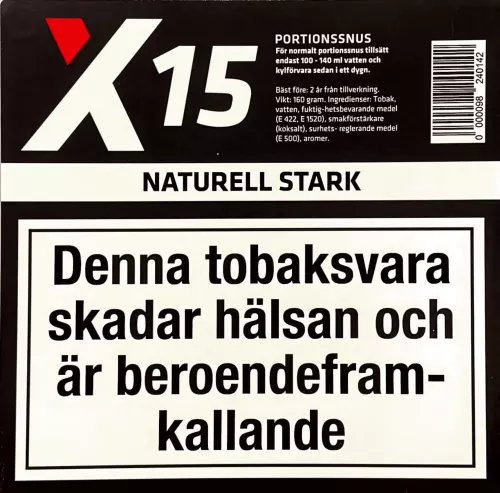 X-15 Portion Naturell stark 160g