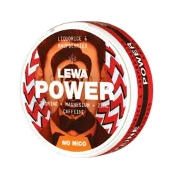 Lewa Lewa Power Liquorice Raspberry Koffeinsnus - nikotinpåsar