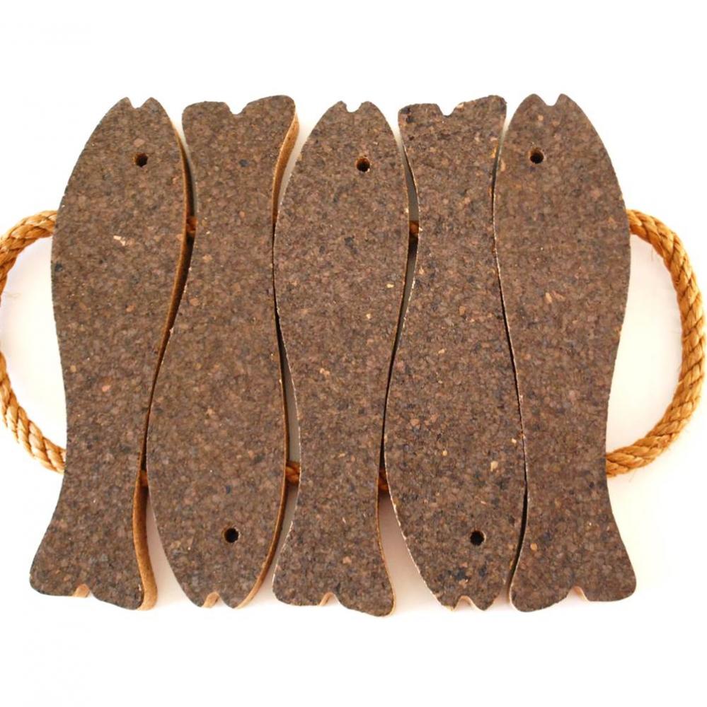 Korkunderlägg 5 fiskar