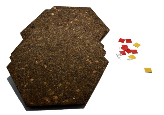 Väggkork hexagon svart