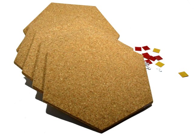 Väggkork hexagon natural