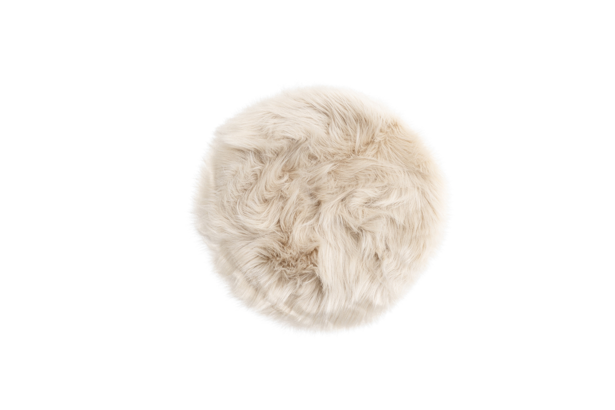 Katy Polyester Fake Fur - 34*34-  -Round-Beige