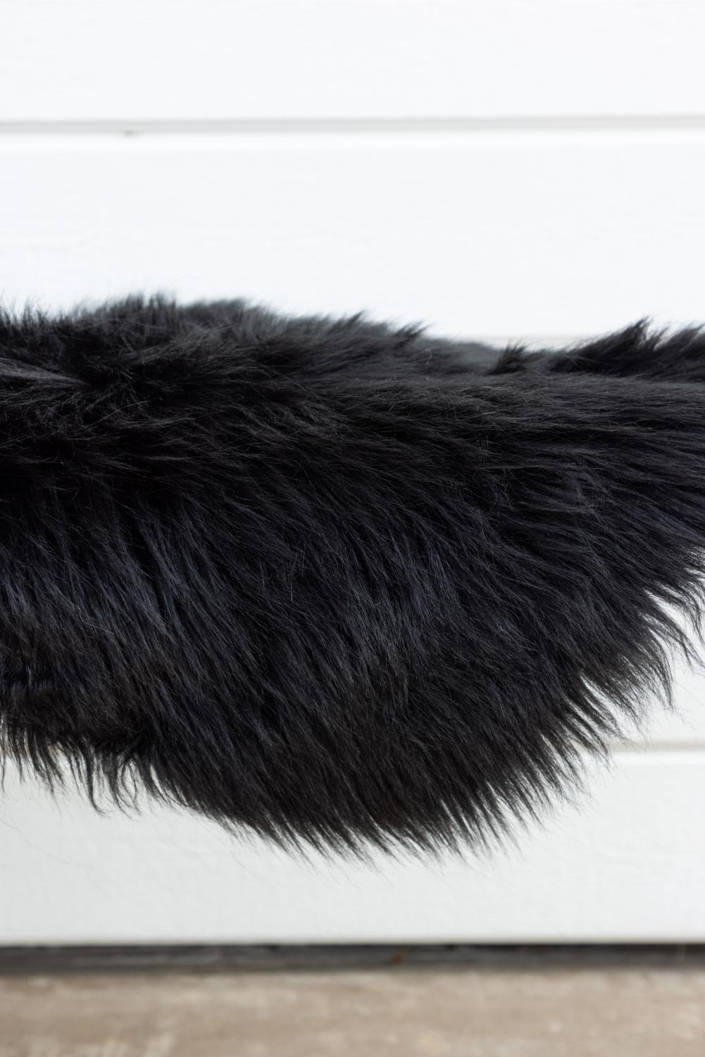 Katy Polyester Fake Fur - 180*55-  -Pläd-Black