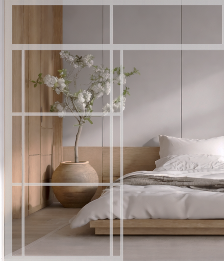 Sliding door + door + overhang white