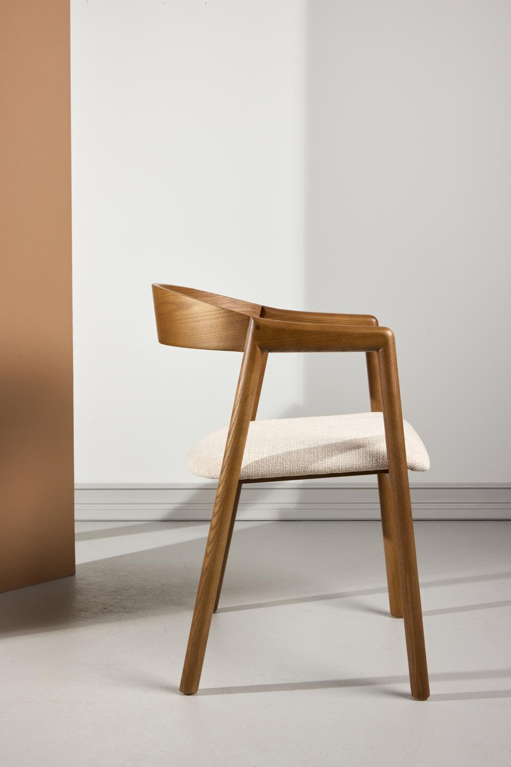 Långön Matstolar 2-pack Brun Vit dyna