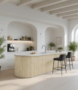 Akustikpanel | Väggpanel Böjbar Rundad Ljus ek