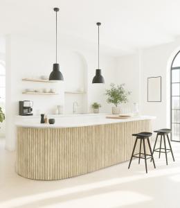 Akustikpanel | Väggpanel Böjbar Rundad Ljus ek