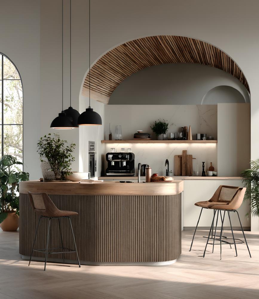 Acoustic Panel / Wall Panel Rounded Light Oak