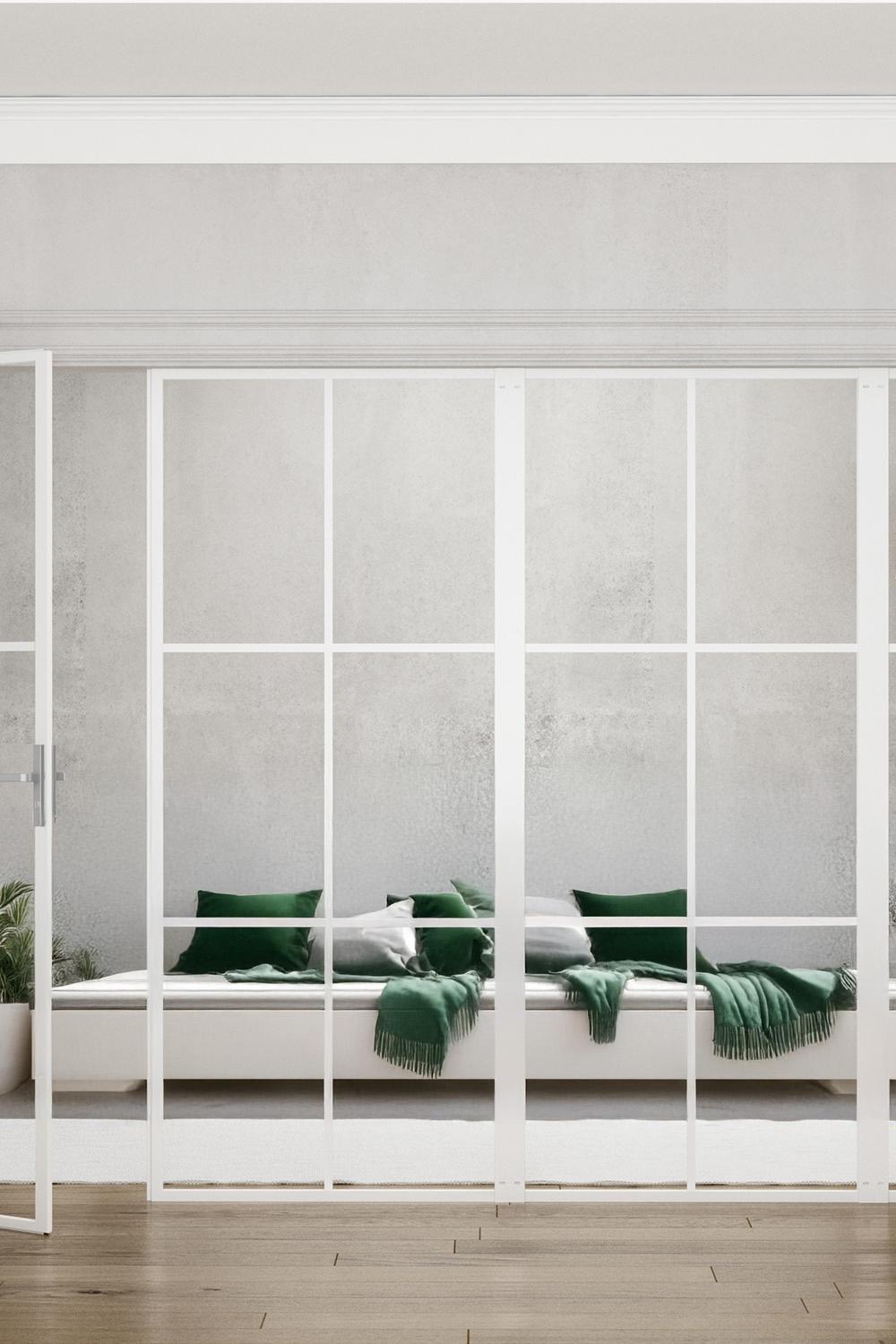 Industrivägg 2 dörrar + vägg vit