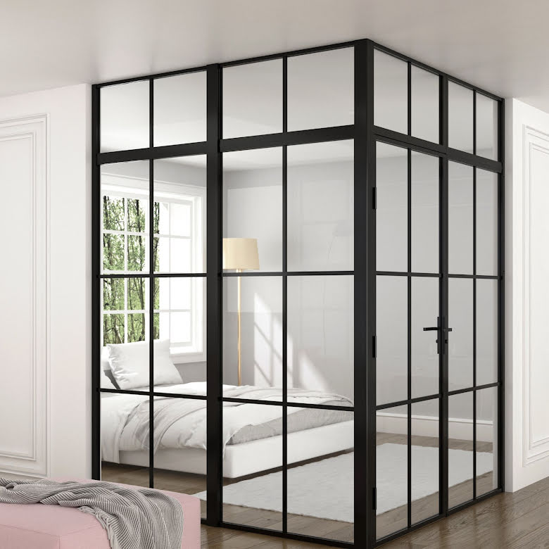Extra industrial wall for corner overhead black