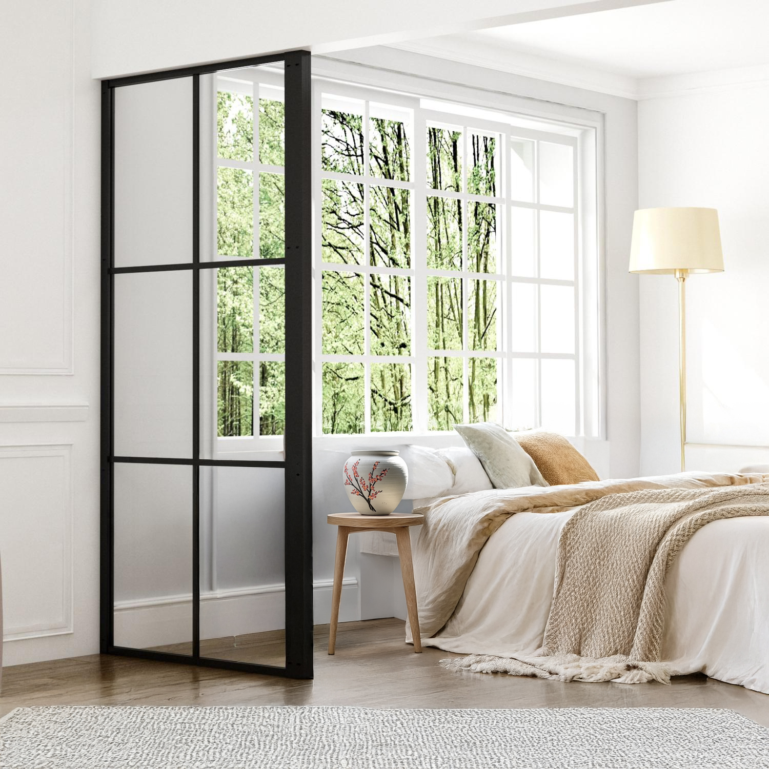 Industrivägg fast vägg med avslutsprofil svart