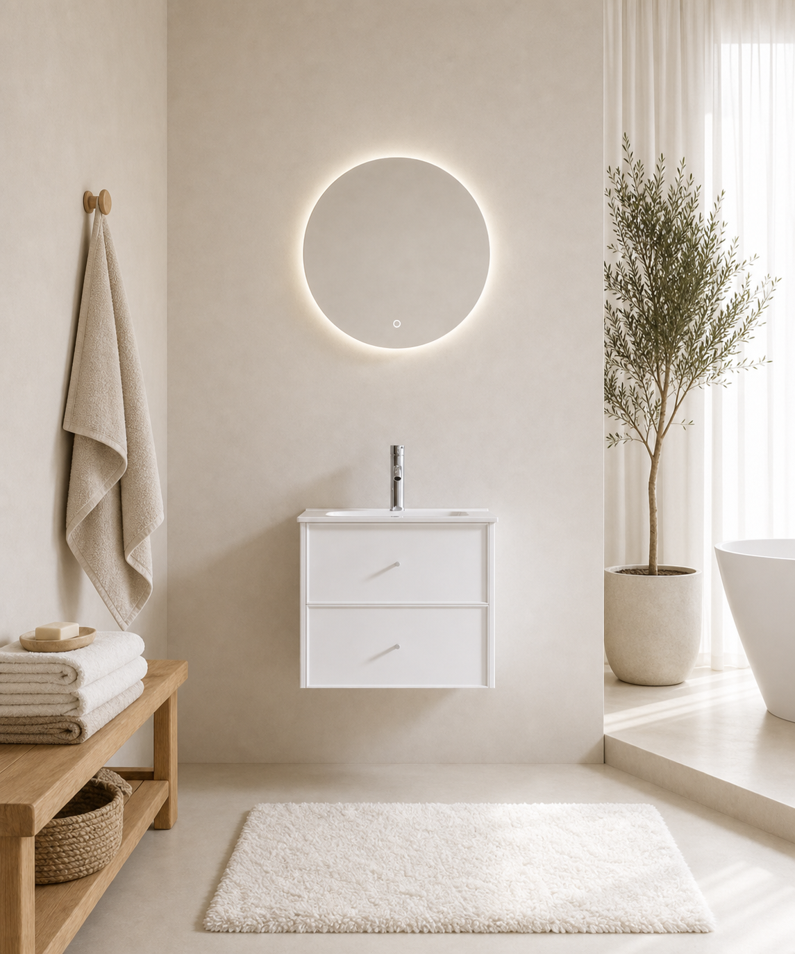 Vanity Frid Matte White 60 cm