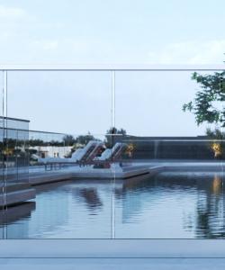 Glasräcke 2 sektioner stolpfritt