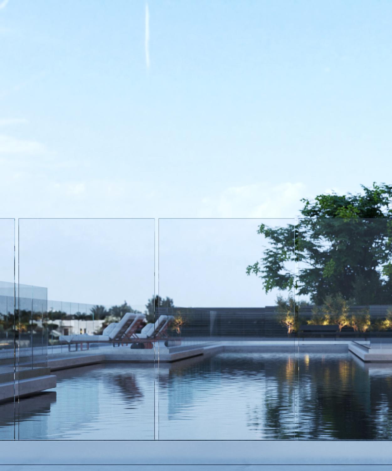 Glasräcke 3 sektioner stolpfritt