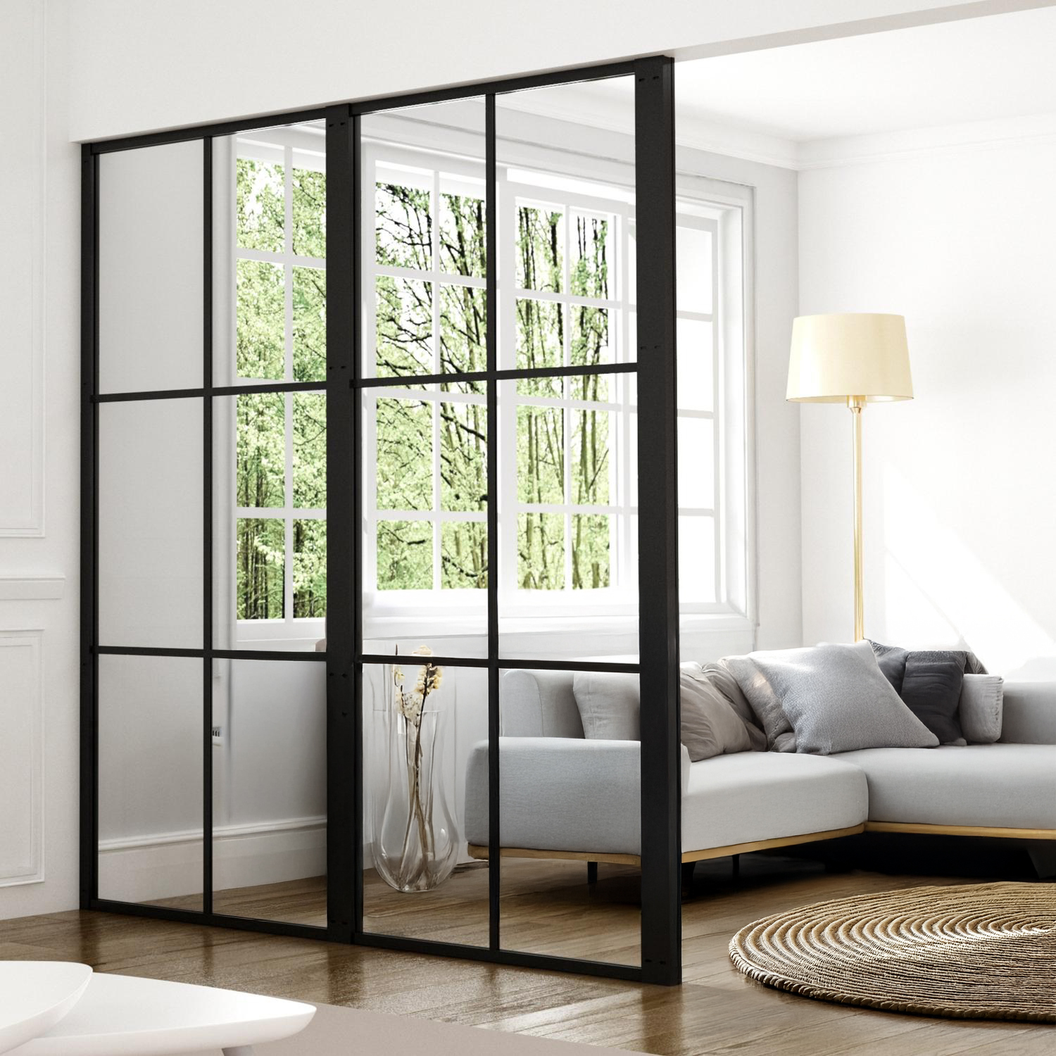 Industrivägg vägg + vägg avslutsprofil svart